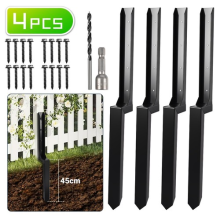 4x Fence Post Anchor Ground Spike Heavy Duty Steel for Timber Decking Pergola