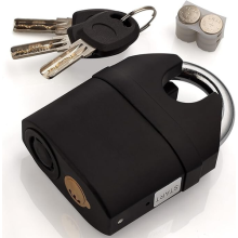 Heavy Duty Steel Waterproof Padlock with Alarm and 3 Keys - High Security Lock