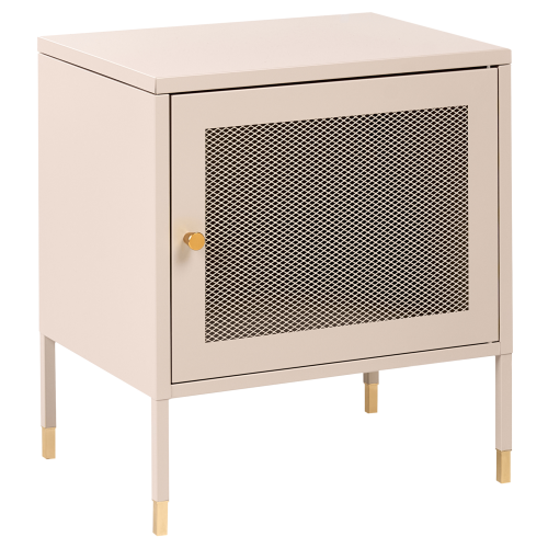 Beliani Bedside Table OSSETT Metal Beige