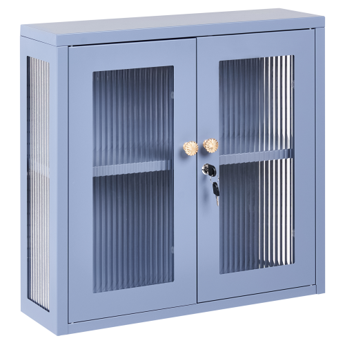 Beliani Wall Cabinet HARLYN 60 cm Metal Blue