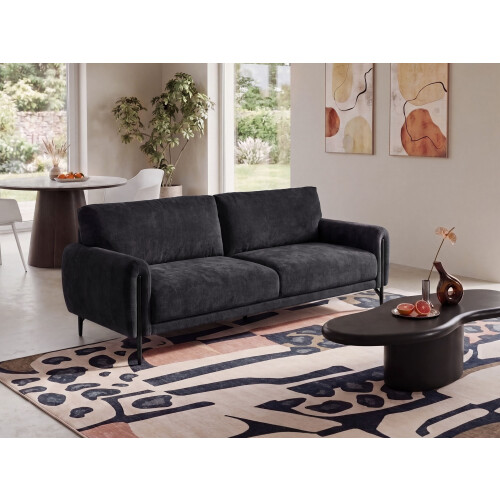 Beliani Sofa 3 Seater SKARO Chenille Black 1