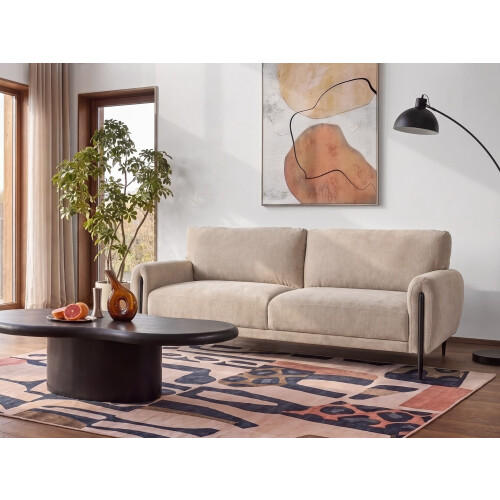 Beliani Sofa 3 Seater SKARO Chenille Beige 1
