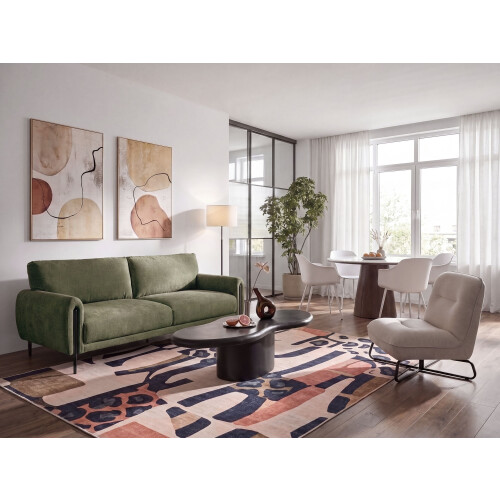 Beliani Sofa 3 Seater SKARO Chenille Green 1