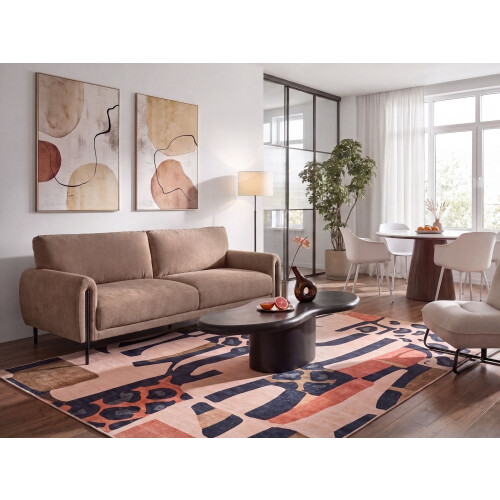 Beliani Sofa 3 Seater SKARO Chenille Brown 1