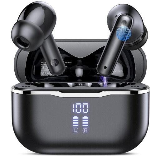 AI Adaptive Noise Cancelling Wireless Earbuds Bluetooth 6.0 Headphones 60H