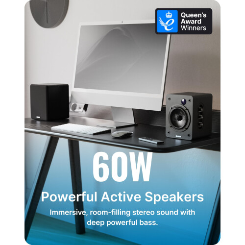 MAJORITY D50X Bookshelf Bluetooth Speakers | Wireless Active Speakers Pair 1