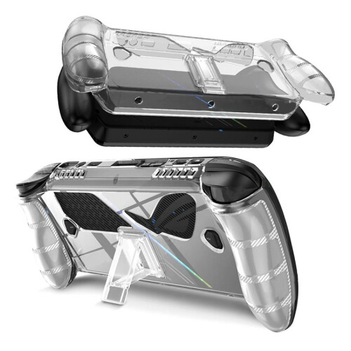 Clear Case with Stand for   Ally, Shockproof Anti-Scratch TPU Soft Protective Grip Cover for Ally X Console