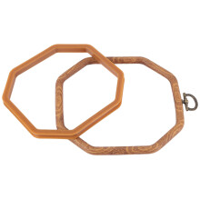 2 Packs Embroidery Hoops Stitch Embroidery Octagon Set for Handy Art Sewing Photo Frame - Imitated Wood