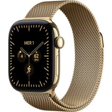 APPLE Watch Series 12 GPS + Cellular - 42mm - Gehäuse Radiant Gold Titan - Armband Radiant Gold Milanese Loop