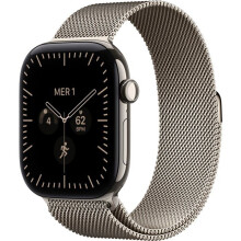 APPLE Watch Series 12 GPS + Cellular - 46mm - Gehäuse aus natürlichem Titan - Armband aus natürlichem Mailänder Loop - M/L