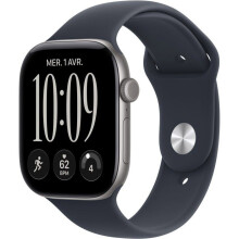 APPLE Watch Series 12 GPS - 46mm - Gehäuse Space Grey Aluminium - Armband Navy Blue Sport Band - M/L