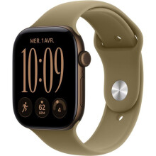 APPLE Watch Series 12 GPS - 46mm - Gehäuse Dunkelbraunes Aluminium - Armband Olivgrünes Sportband - S/M