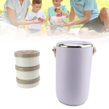 2,6L Lunchbox 3 Etagen Edelstahl Lila
