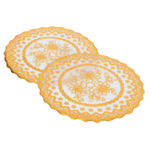 Tischsets 2er Set Gold 20x20 cm PVC Platzsets 2