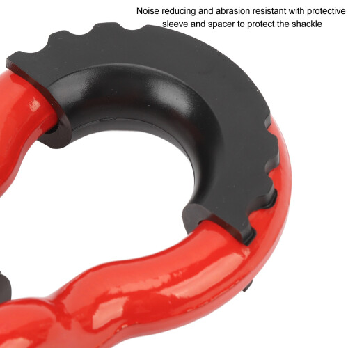 2x D-Ring-Schäkel 2,7t rot für Abschleppgurt 1