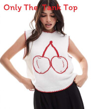 (White,M)Maglia senza maniche realistica aragosta texture da donna versatile street style