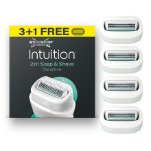 Wilkinson Sword Intuition Soap & Shave Sensitive Women's Razor, 3 Refills