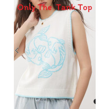 (Twin Fish,L)Maglia senza maniche realistica aragosta texture da donna stile versatile street