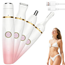 EASICUTI Lady Shavers for Women, 4-in-1 Facial Hair Remover IPX7 Waterproof