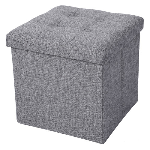 Sitzhocker Mit Stauraum Grau 38x38x38cm 1