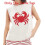 (Crab,L)Maglia senza maniche realistica aragosta texture da donna versatile street style 1