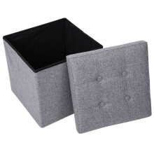 Sitzhocker Mit Stauraum Grau 38x38x38cm