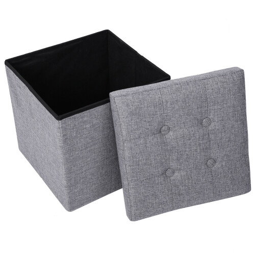 Sitzhocker Mit Stauraum Grau 38x38x38cm