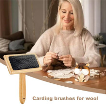 Kaardborstels voor Wol - Handkaardborstels voor Wol Stevige Garenborstel Wolmengbord voor Puppy, Kat en Kitten