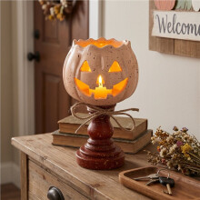Rustic White Pumpkin Tealight Candle Holder Farmhouse Fall Thanksgiving Halloween Tea Light Holders