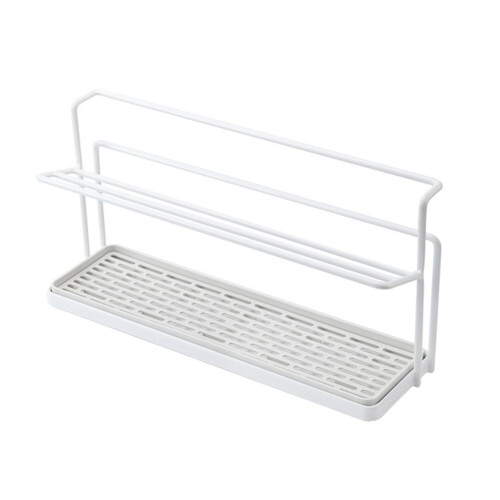 Bottle Drying Rack Cup Storage Rack with Drainage Tray Kitchen Mug Organizing Rack White