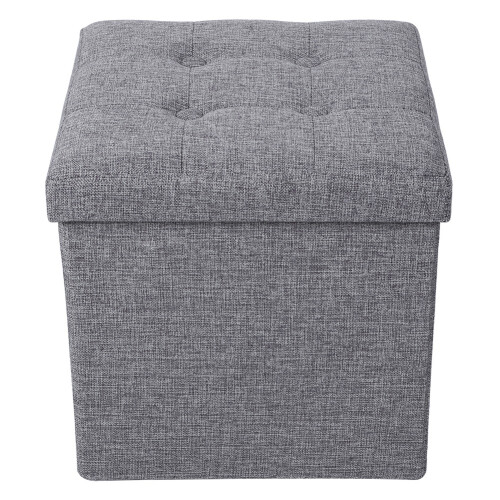 Sitzhocker Mit Stauraum Grau 38x38x38cm 1
