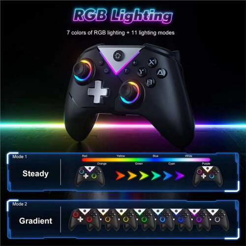 RGB LED Light Gaming Controller Gamepad 2.4G Draadloos voor  voor /IOS/PC/Android met Hall Effect Game Joystick 2