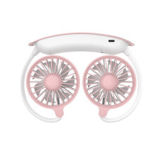 Halskoeler Ventilator USB Oplaadbaar Draagbaar Wearable Dubbele Kop Stille Handsfree Koeler voor Buiten Binnen Sport