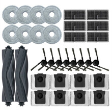 32-Delige Set Accessoires voor L30s Pro Ultra Heat Robotstofzuiger: Borstel, Dweil, Doek, Filter en Stofzak.