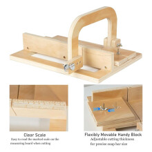 Adjustable Wire Soap Cutter, Wooden Soap Making Supplies with Replaced Stainless Steel Wires for Handmade
