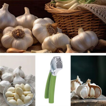 Stainless Steel Garlic Press Handheld Garlic Smasher Squeezer Crusher Mincer Manual Press Grinding Tool for Kitchen