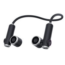 Draagbare Nekventilator Handsfree Persoonlijke Draagbare Ventilator 5 Snelheden Sterke Luchtstroom 4000mAh USB Oplaadbare Bladeloze Ventilator Zwart
