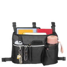 Upgrade Walker Basket: Detachable Storage Bag for Folding Walkers with Cup Holder
