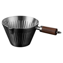 Espresso Measuring Cup 4.06 OZ Stainless Steel Espresso Shot Cups with Wooden Handle and Double Spouts Coffee Bar