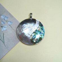 (Color G)Abalone Shell Necklace Pendant With Hanrafted Heart Shape Casual Gift Jewelry