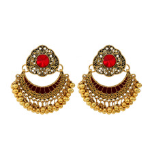 (Style C)Boho Chic Alloy Earrings With Tassel Oil Drop Elements For Women Fashionistas