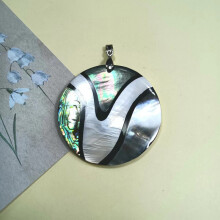 (Color D)Abalone Shell Necklace Pendant With Hanrafted Heart Shape Casual Gift Jewelry