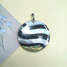 (Color E)Abalone Shell Necklace Pendant With Hanrafted Heart Shape Casual Gift Jewelry