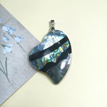 (Color I)Abalone Shell Necklace Pendant With Hanrafted Heart Shape Casual Gift Jewelry