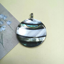 (Color C)Abalone Shell Necklace Pendant With Hanrafted Heart Shape Casual Gift Jewelry