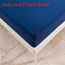 (Navy Blue,160x200cm)Einfaches Spannbettlaken mit einfarbigem und ultrafeinem Fasermaterial täglich für