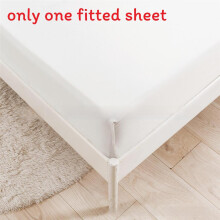 (White,160x200cm)Einfaches Spannbettlaken mit einfarbigem und ultrafeinem Fasermaterial täglich für
