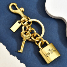 (Gold) Key Retro Lock Charm With Gold Silver Electroplating Accessories For Bag