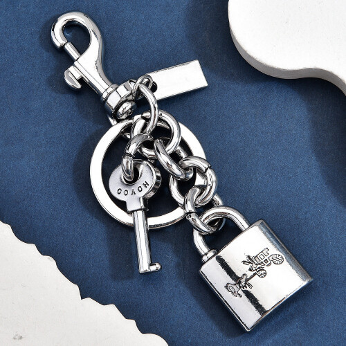 (Silver) Key Retro Lock Charm With Gold Silver Electroplating Accessories For Bag