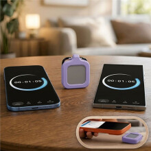 Silicone Case for Brick NFC Phone Lock Device Signal-Friendly Magnetic-Compatible Cover with Carabiner Clip GRAY